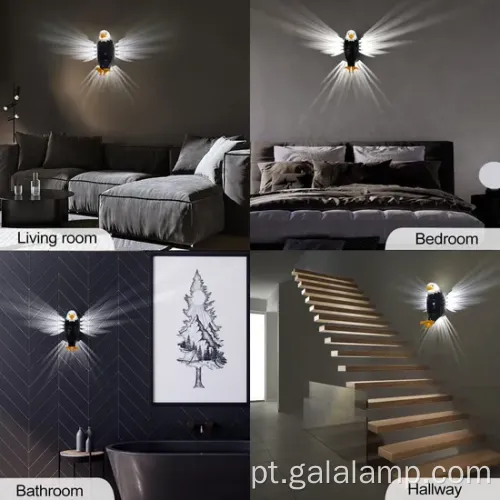 Luz de parede decorativa alada com controle remoto